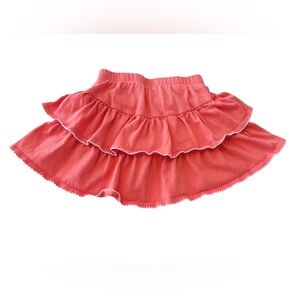 Gymboree Pinkish Coral Kids Tiered Ruffle Skort with Embroidered Edge | Girls 4T
